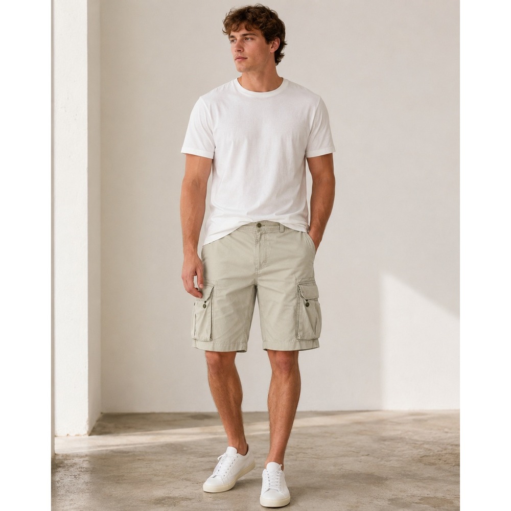 Polo Ralph Lauren Y2K Khaki Cargo Shorts Utility Gorpcore 100% Cotton 42